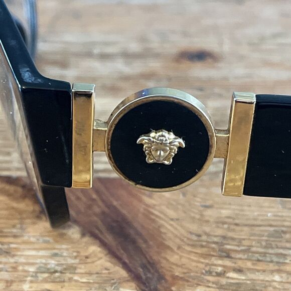 Versace Black Cat Eye Glasses Frames Gold Medusa Model 4372 Eyeglasses Used main image 12